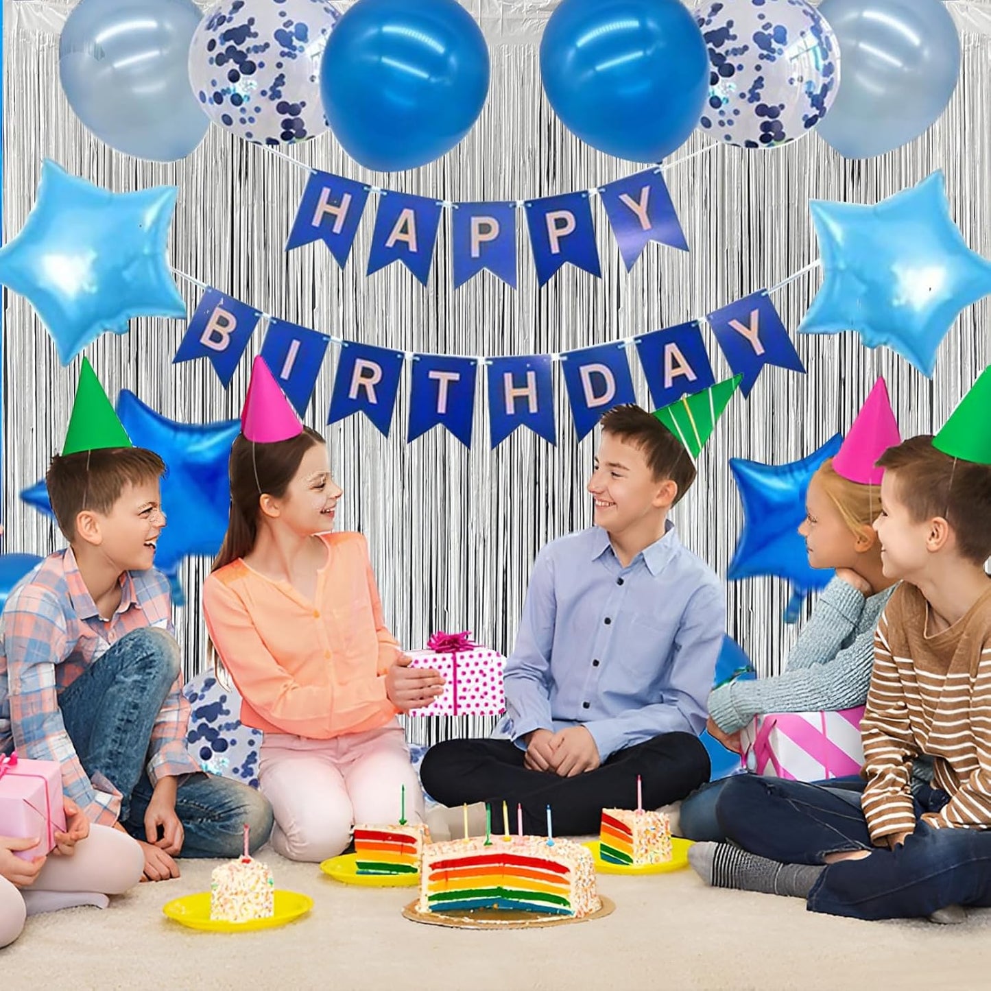 Silver Foil Fringe Curtain 3.3×8.3FT 2 Packs, Metallic Tinsel Curtains Party Streamers for Birthday Graduation Baby Shower Decoration (2pcs,3.3FT×8.3FT, Silver)