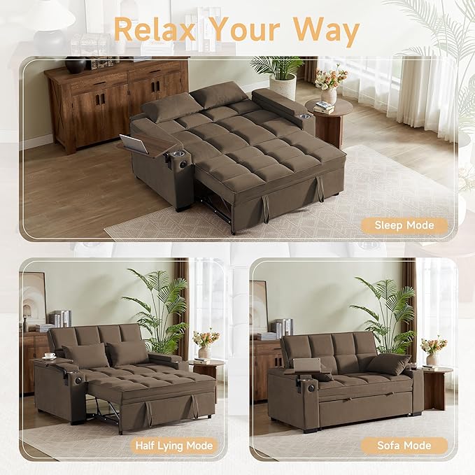 hansones 66" Multi-Functional Pull-Out Sofa Bed - Image 8