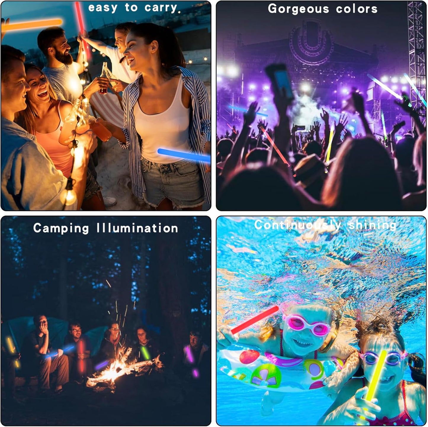 20 Pcs Ultra Bright Large Glow Sticks 14 Inch Industrial Grade 8 Colors Jumbo Light Sticks Emergency glow in the dark for Camping Accessories, Party,Hurricane, Earthquake, Survival Kit