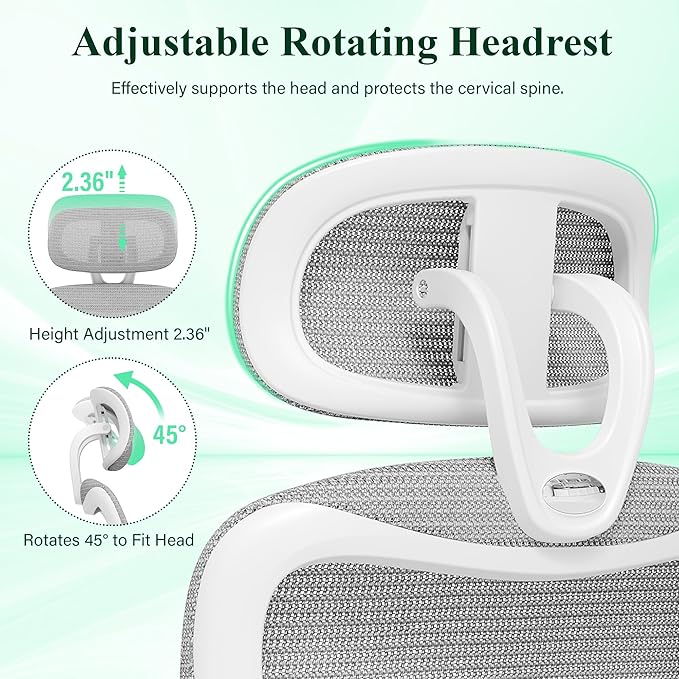 SUNNOW Ergonomic Office Chair, Comfy Mesh Desk Chair, High Back Computer Gaming - Image 9