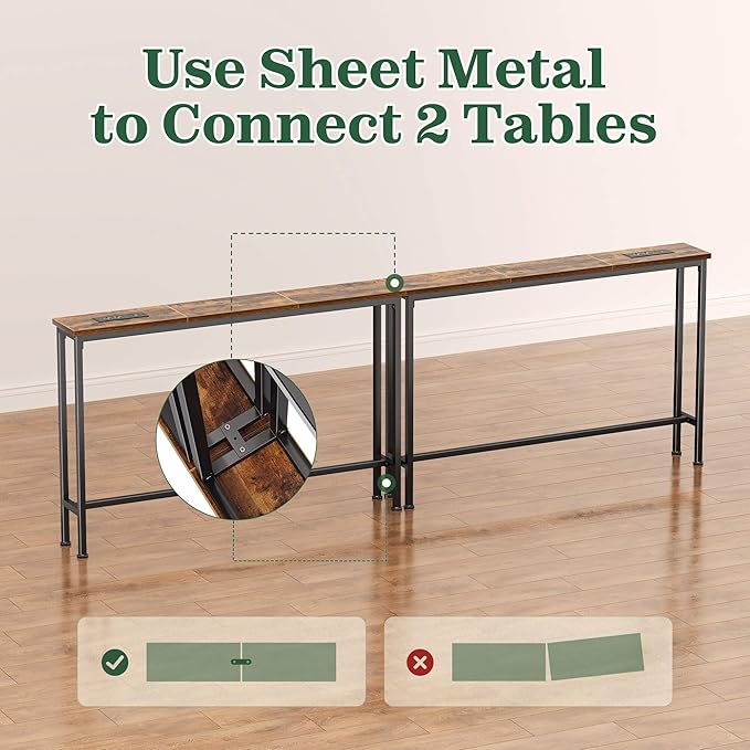 SUPERJARE 78.8 inch Narrow Console Table - Image 8
