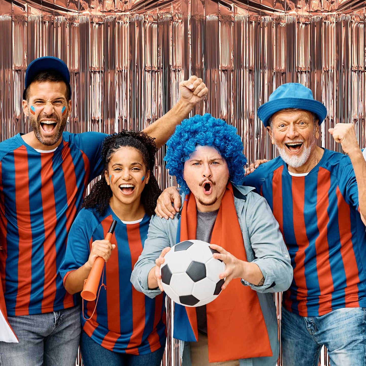 10 Pack Brown Backdrop Curtain 3.2ft x 8.2ft Metallic Tinsel Foil Fringe Curtains Photo Booth Background for Birthday Party Decoration Baby Shower Engagement Wedding Christmas Decoration (Brown)