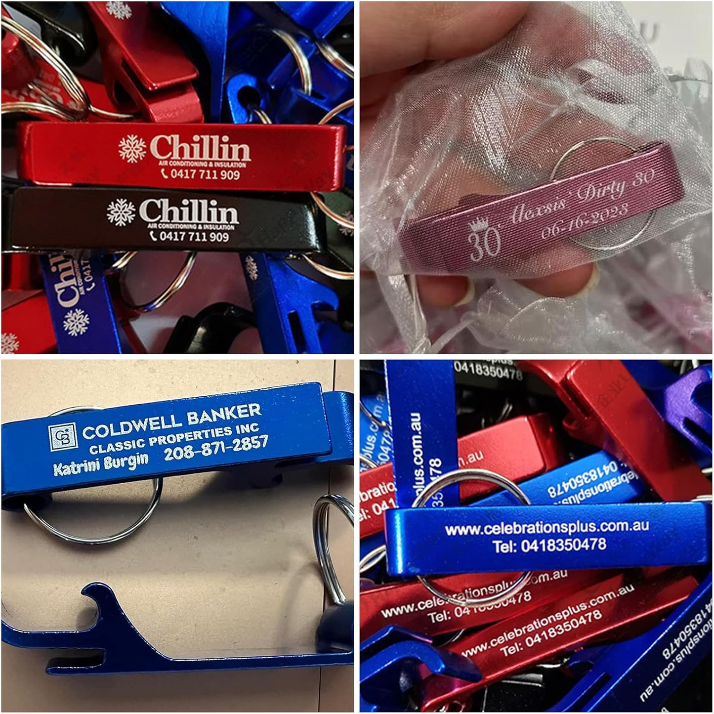 10pcs Personalized Bottle Opener Keychain Bulk Custom Engraved Text/Logo Keychains Customized Beer Bottle Opener for Bar, Graduation,Party,Wedding Favors Gift (10pcs)