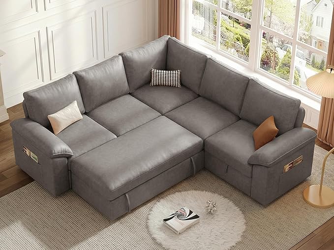 85 Inch Faux Leather Modular Sectional Sofa - Image 9