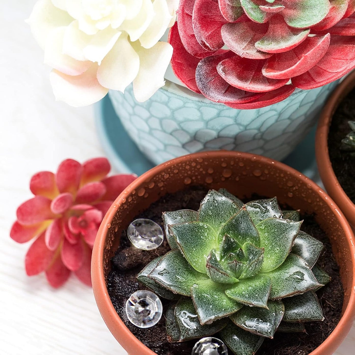 1000pcs/ Pack Wedding Table Acrylic Diamond Scatter Crystals Confetti Acrylic Gems Vase Fillers Rhinestones for Wedding, Bridal Shower, Vase Beads Decorations (10mm, Coffee)