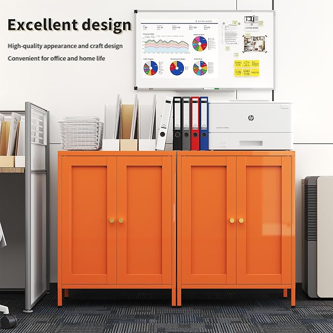 Orange Metal Storage Cabinet - Image 6