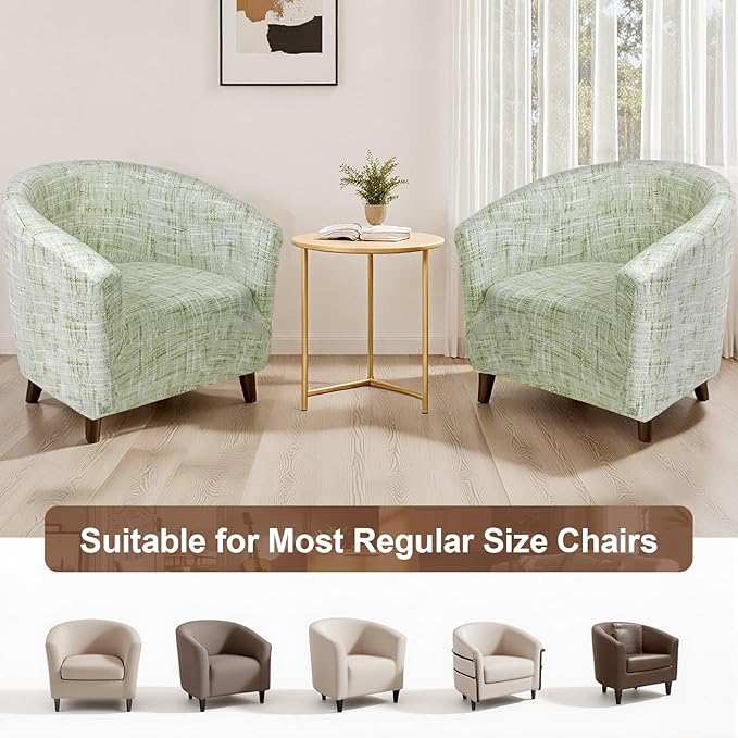 SearchI Club Chair Slipcover Stretch Barrel Chair Covers Printed Tub Chair - Image 7