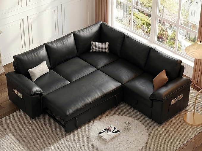 85 Inch Faux Leather Modular Sectional Sofa - Image 9