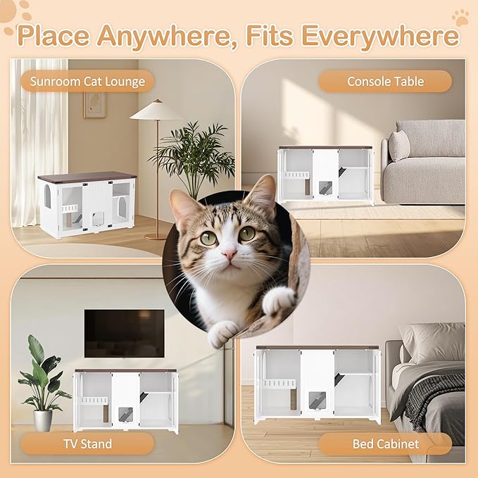 47.25" Large Cat Litter Box Enclosure - Image 9