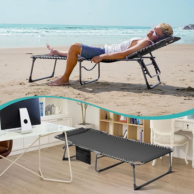 #WEJOY Folding Lounge Chair Outdoor, 5-Position Adjustable Sunbathing Tanning - Image 7