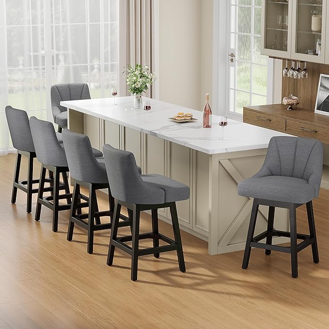 YaFiti Swivel Bar Stools Set of 2, 26 Inch Counter Height Bar Stools - Image 10