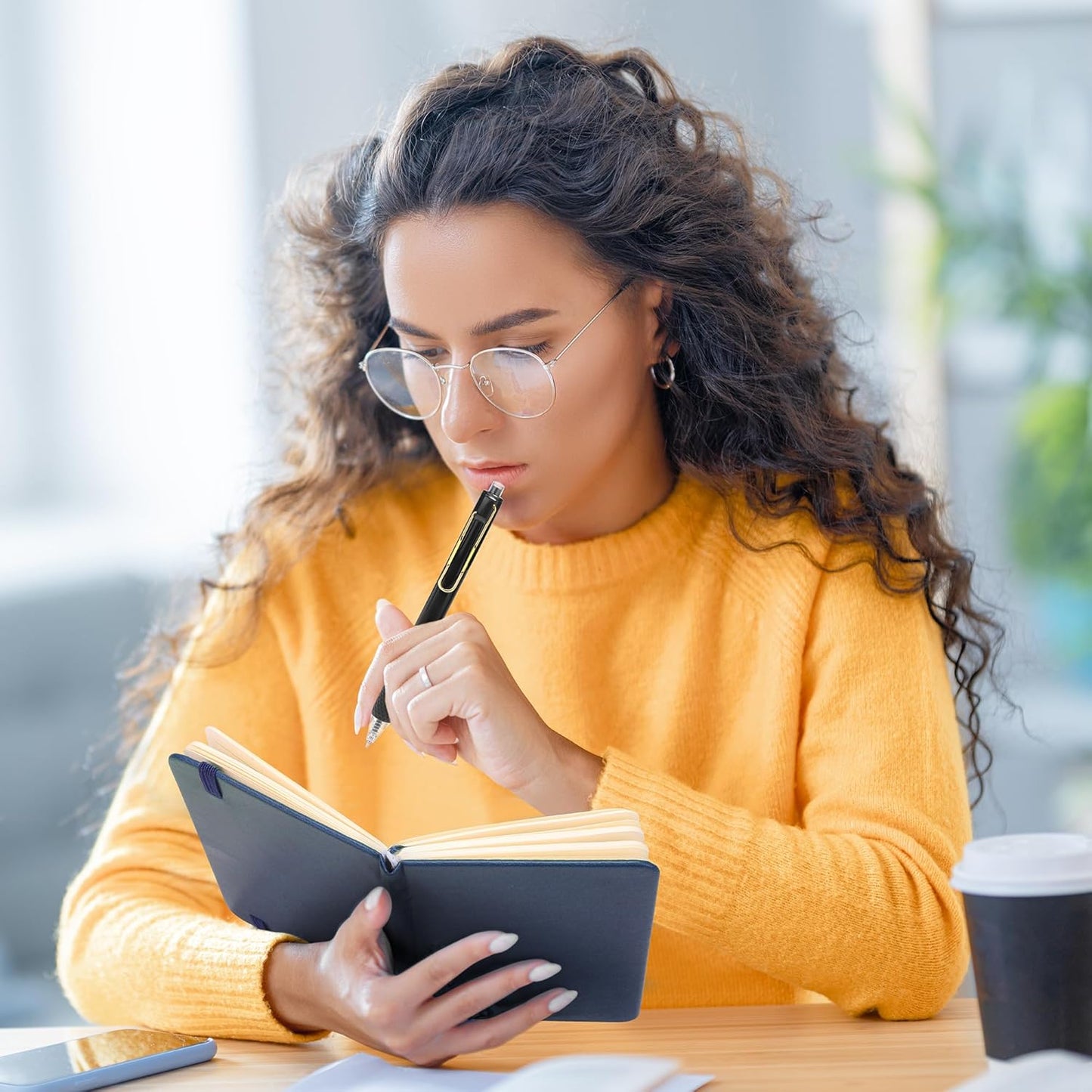 Aodaer 50 Sets Pocket Notebook Journal with Pens, 160 Pages, 3.5 x 5.5 Inch Mini Lined Journal Notebook A6 Leather Hardcover College Ruled Notepad with Pen Holder for School Office Gifts, Navy Blue