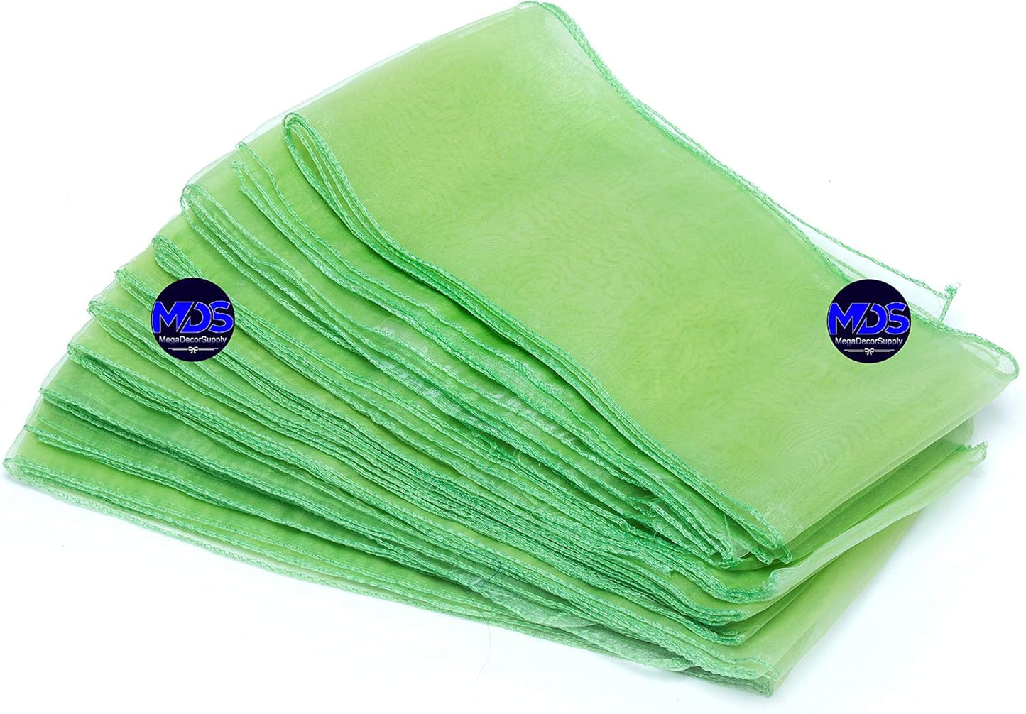 MDS Pack of 200 PCS Organza Chair Sashes Wider Dining Chair Bows Ribbon Tie Back for Wedding Party Birthday Bridal Shower Reception Event Banquet Home Chair Cover Decoration - Apple Green