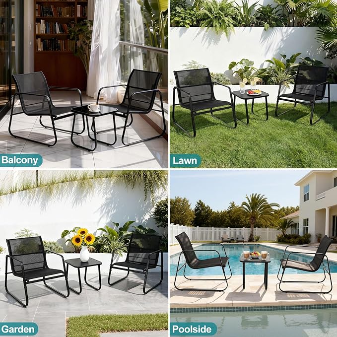 DUMOS 3 Piece Patio Furniture Set,Outdoor Patio Furniture Set - Image 7