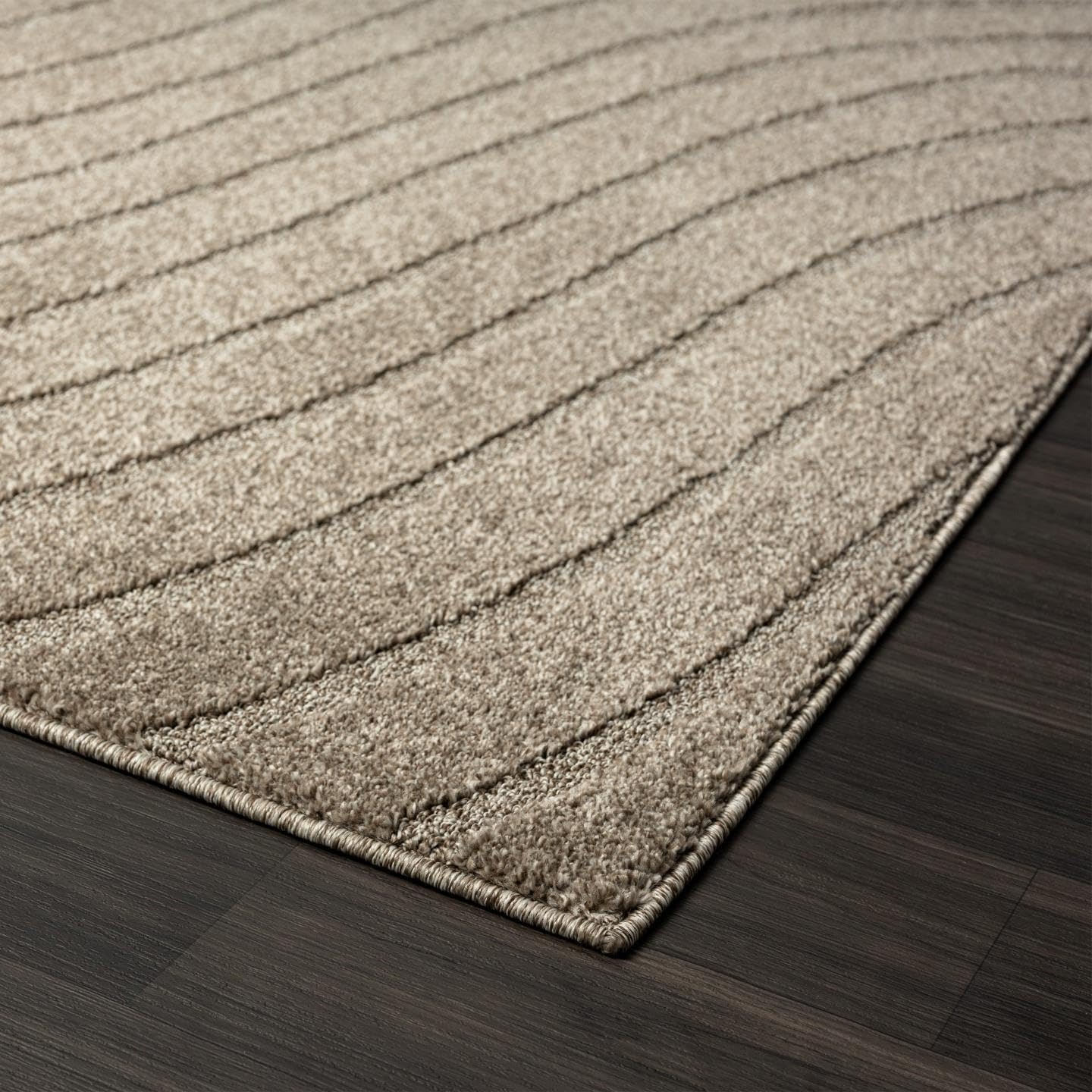 LUXE WEAVERS Modern Geometric Wave Taupe 2x3 Area Rug