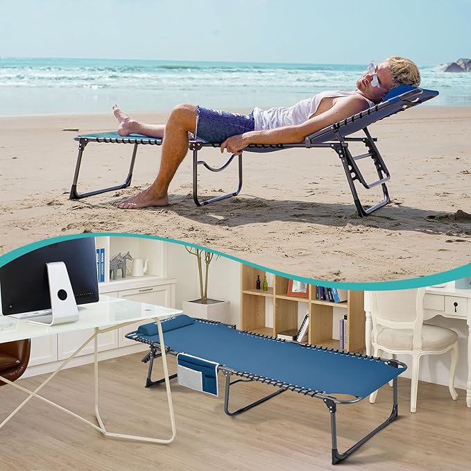 #WEJOY Folding Lounge Chair Outdoor, 5-Position Adjustable Sunbathing Tanning - Image 7