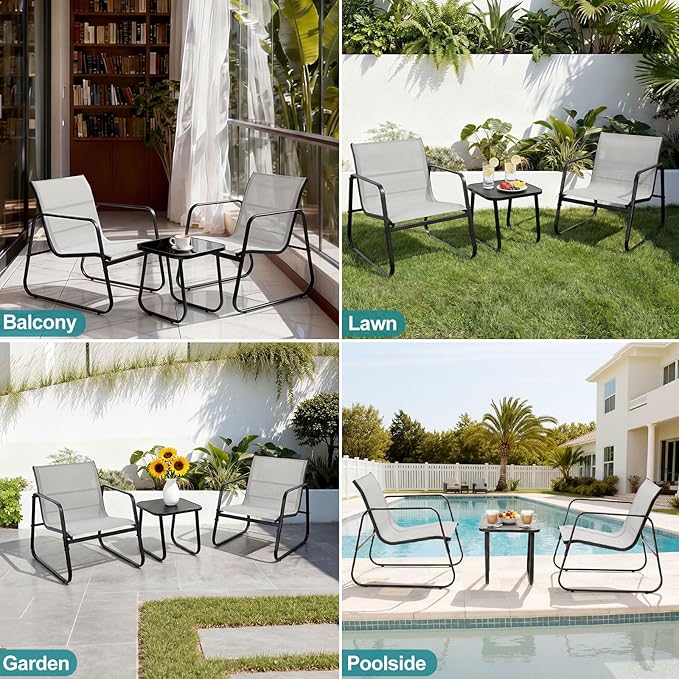 DUMOS 3 Piece Patio Furniture Set,Outdoor Patio Furniture Set - Image 7