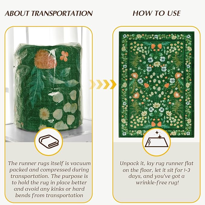 Area Rugs for Living Room, Non-Slip 4x6 Washable Rug for Bedroom, Vintage - Image 9