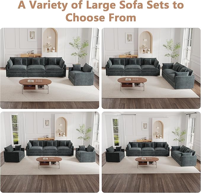 mikibama Luxury 3 Piece Sofa Set, 2 Pieces of Single Sofa and 1 Piece of 3 - Image 7