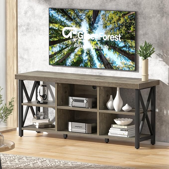 GreenForest TV Stand for TV up to 65 inches, Entertainment Center - Image 7