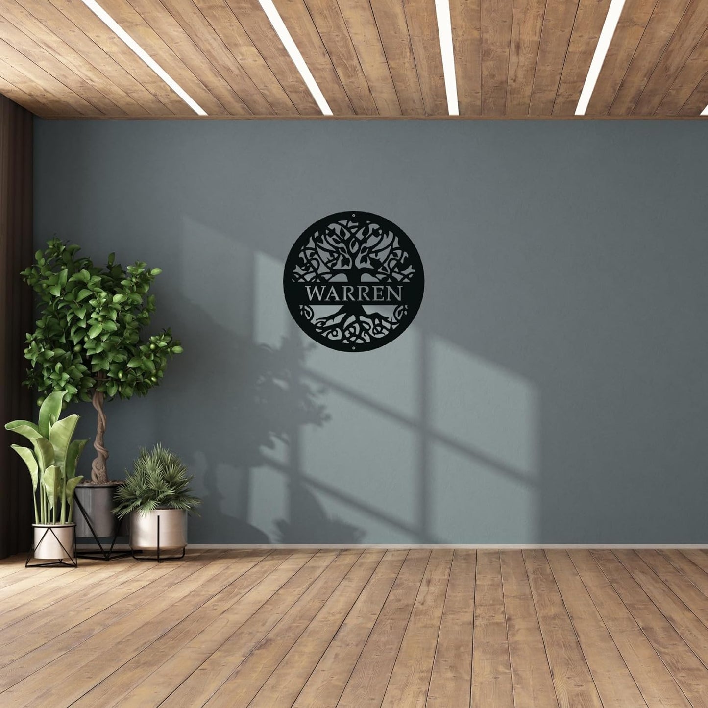 Personalized Tree of Life Metal Sign, Custom Last Name Signs Family Monogram, Made in USA