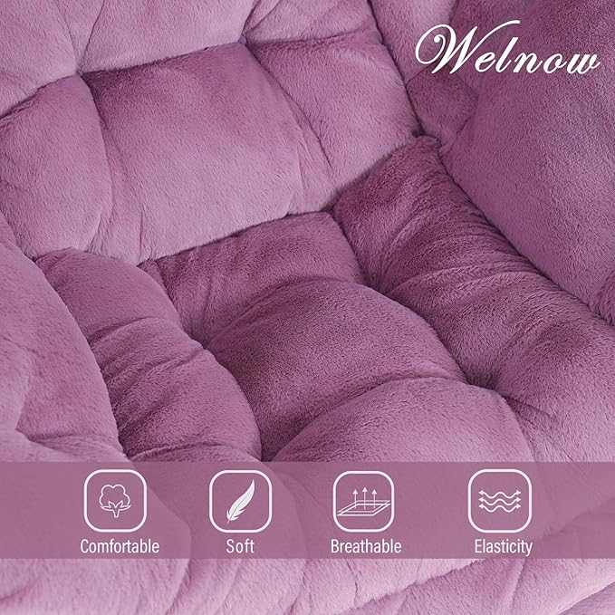 Welnow Lazy Chair with Ottoman, Modern Accent Chair with Armrests and a Side - Image 9