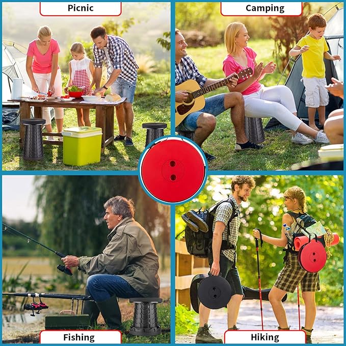 2-Pack Collapsible Stool, Load Capacity 400lbs, Lightweight Yet Sturdy - Image 7