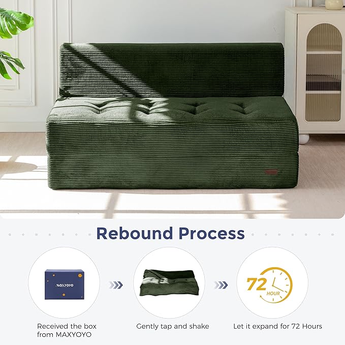 MAXYOYO 8" Folding Sofa Bed, Fold Out Chair Bed Sleeper Chair, Convertible - Image 9