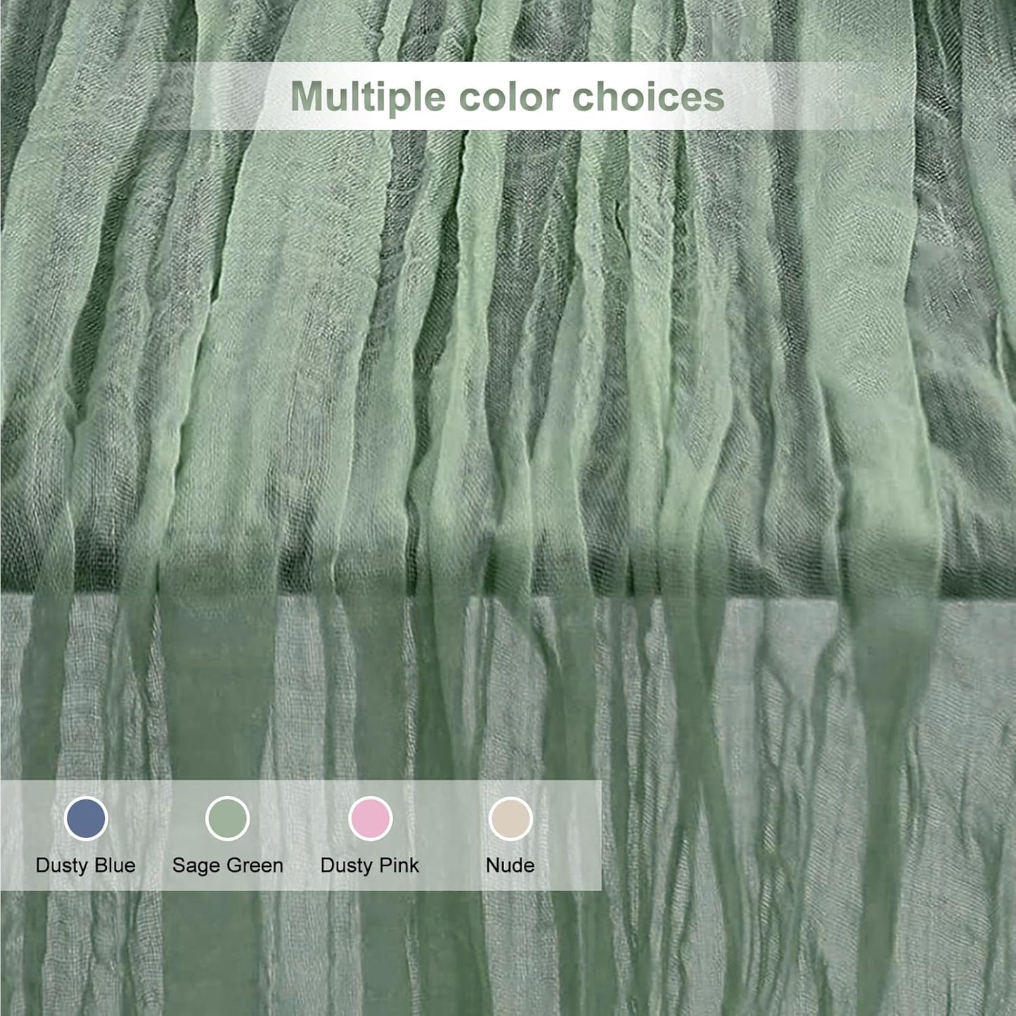 6 Pack Sage Green Cheesecloth Table Runner 35x120 Inch 10Ft Rustic Gauze Cheese Cloth Table Runner Sheer Cheesecloth Table Runners for Wedding Party Bridal Shower Decoration