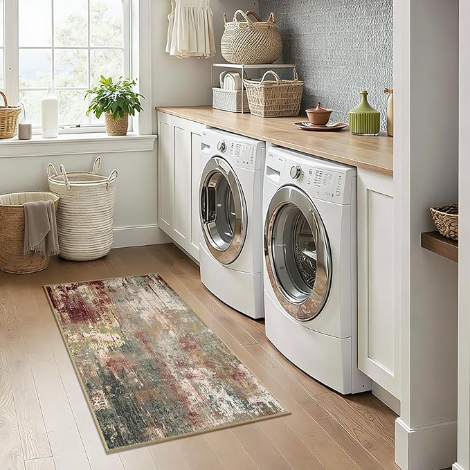 RELEANY Washable Area Rugs 2'x4' Non-Slip Modern Abstract Soft - Image 9