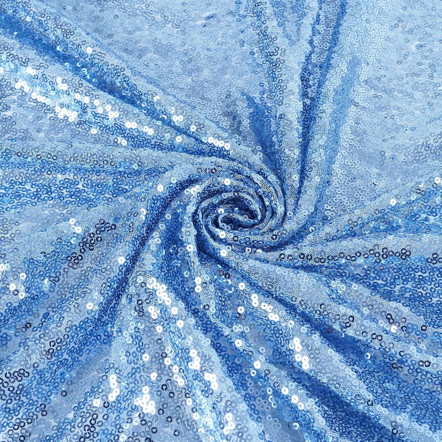 SquarePie Sequin Tablecloth 50 x 72 Inch Baby Blue Sparkly Table Linen for Wedding Party