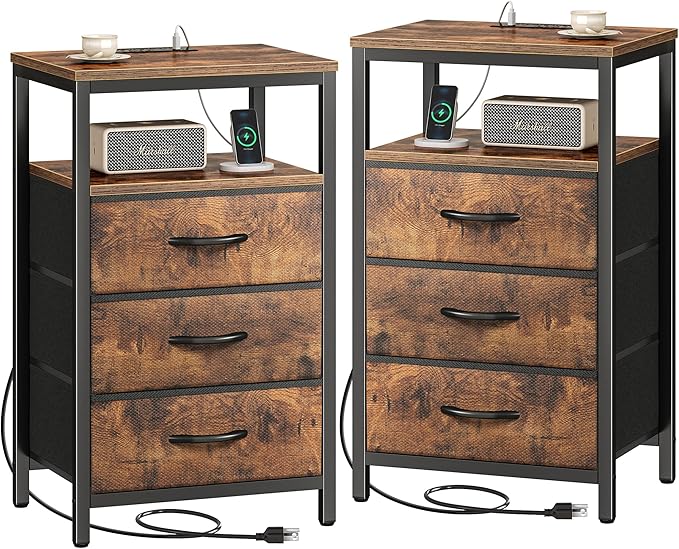 Huuger Nightstands Set of 2, 27.6 Inch End Tables - Image 9
