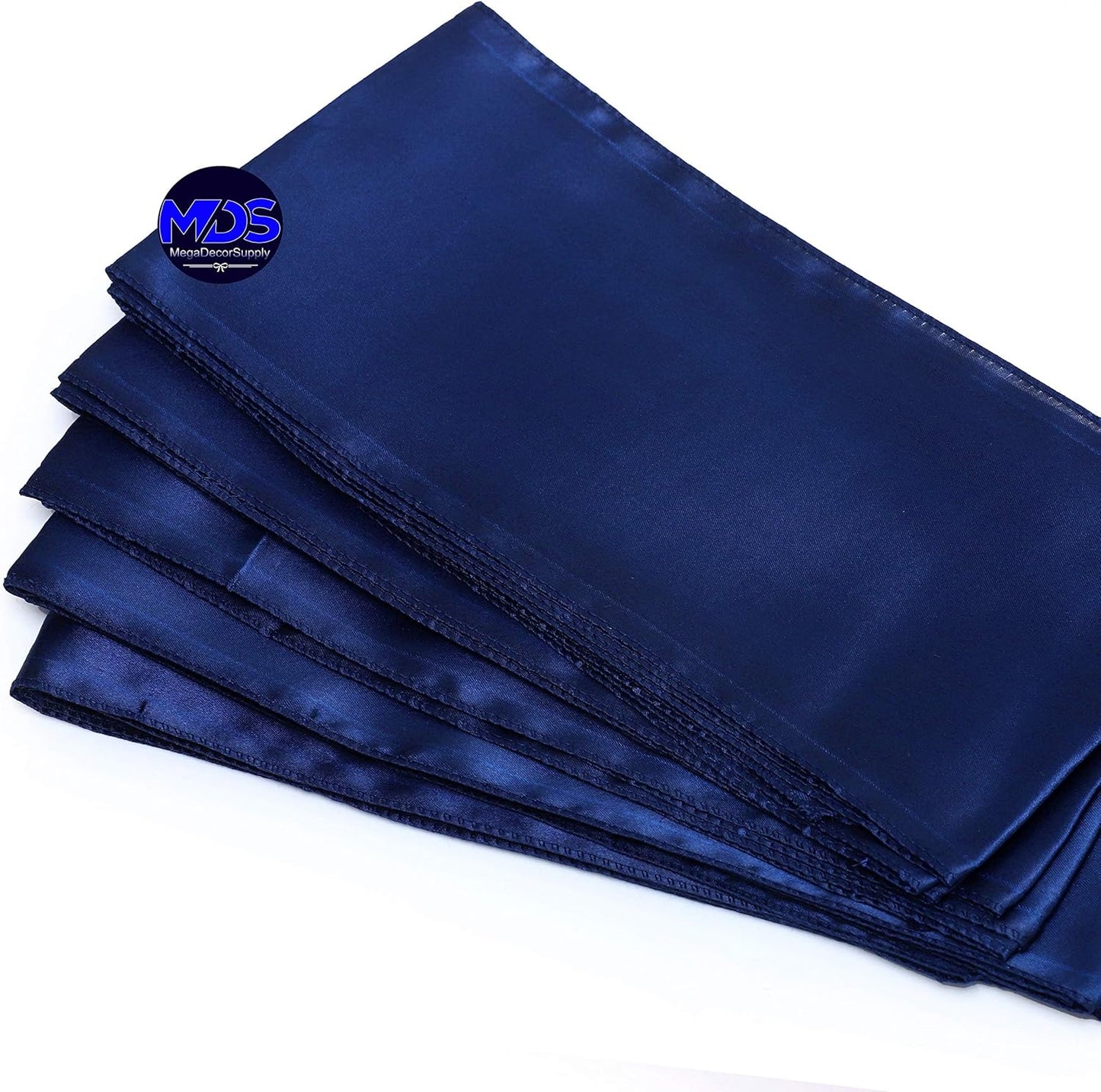 MDS Pack of 25 PCS Satin Chair Sashes Charmeuse Sateen Dining Chair Bows Ribbon Ties Back Sash for Wedding Party Birthday Home Hotel Restaurant Banquet Decoration (7 x 108 Inch, Navy Blue)