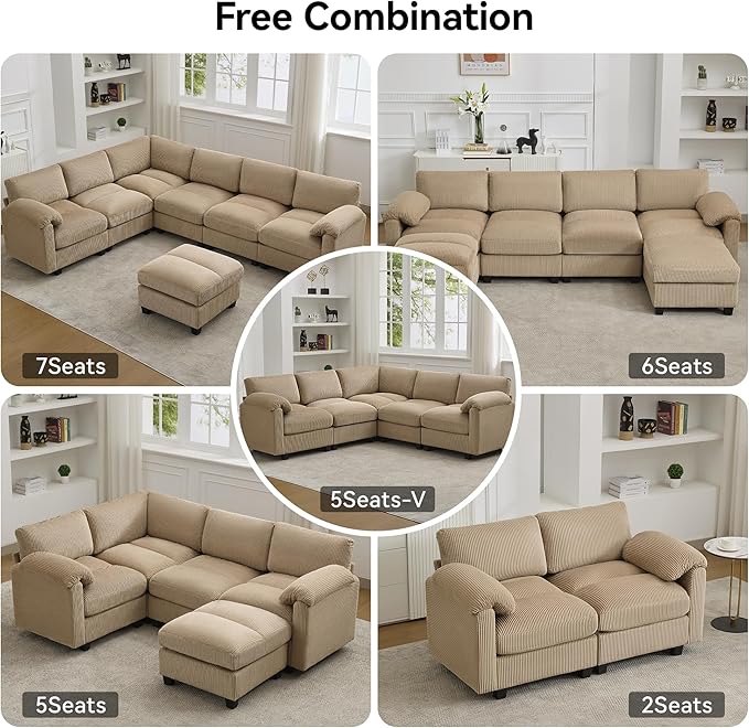 61'' Modular Loveseat Sofa, Extra Deep Seat Cloud Couch - Image 7