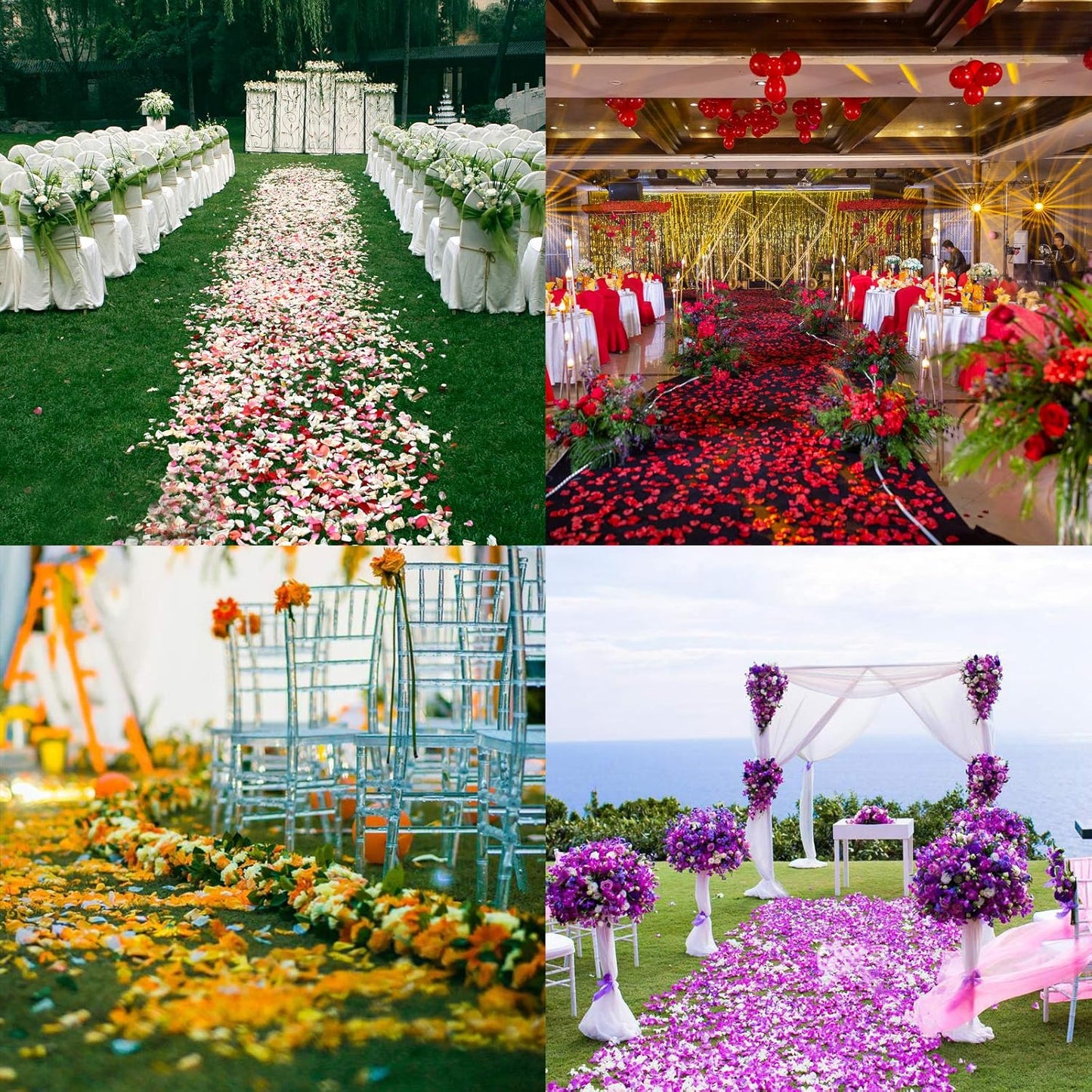 1000 Pcs Artificial Silk Rose Petals Decoration Wedding Party Color Pink