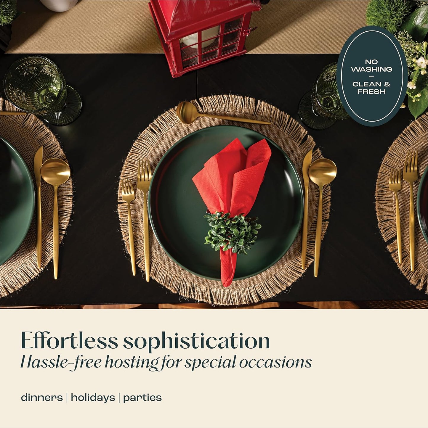 200-Pack Disposable Linen-Feel Champagne Napkins, 12" x 17" Cloth-Like Paper Dinner Napkins For Wedding, Bathroom, Party Or Event