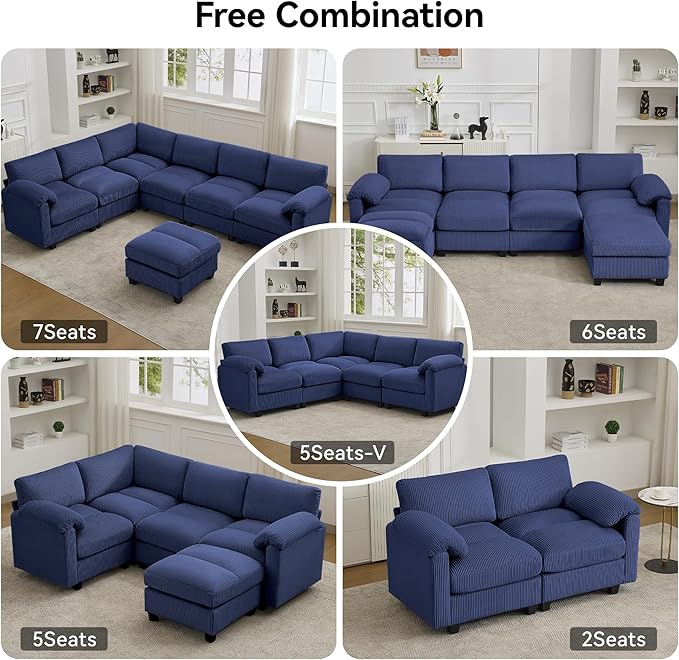 114'' U-Shaped Sectional Couch - Image 7