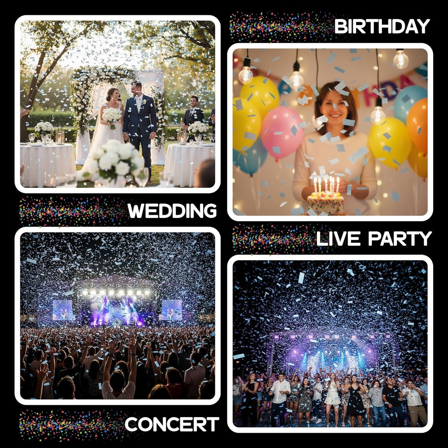 Ultimate Confetti, Baby Blue Biodegradable Confetti - Rectangular Flame-Resistant Tissue Paper Confetti for Cannon and Launcher use – Best for Gender Reveal, Parties, and Concerts - 20 lb, 320 oz