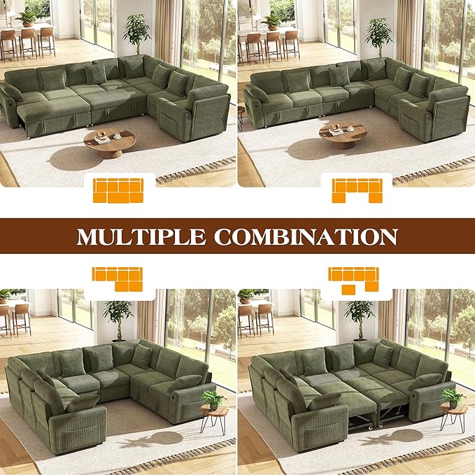 Ihanherry 8-Seater Large Sectional Sofa Bed - Image 8