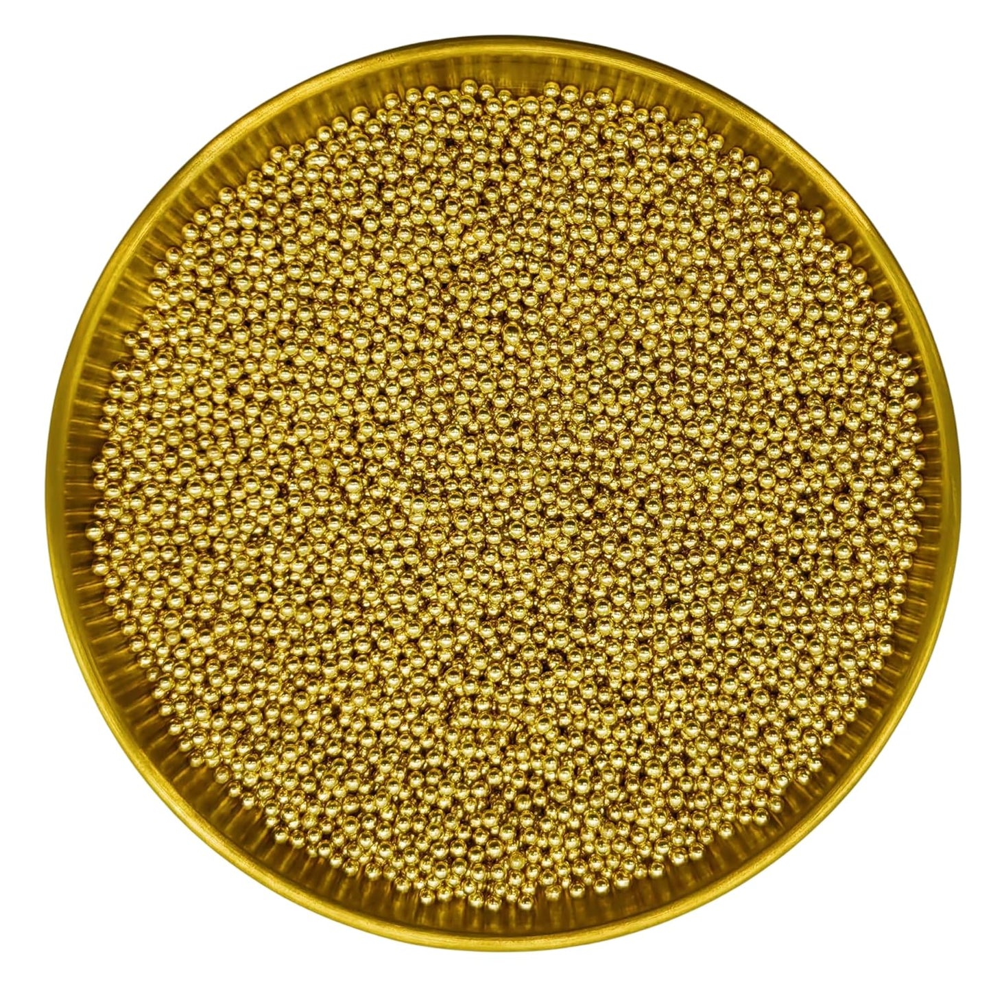 Edible Super Gold Pearl Sugar Sprinkles Candy 2mm Mini Pearls Cake Decorations Cupcake Toppers Cookie Decorating Perfect for Wedding Party Valentine Halloween Christmas Supplies 3OZ