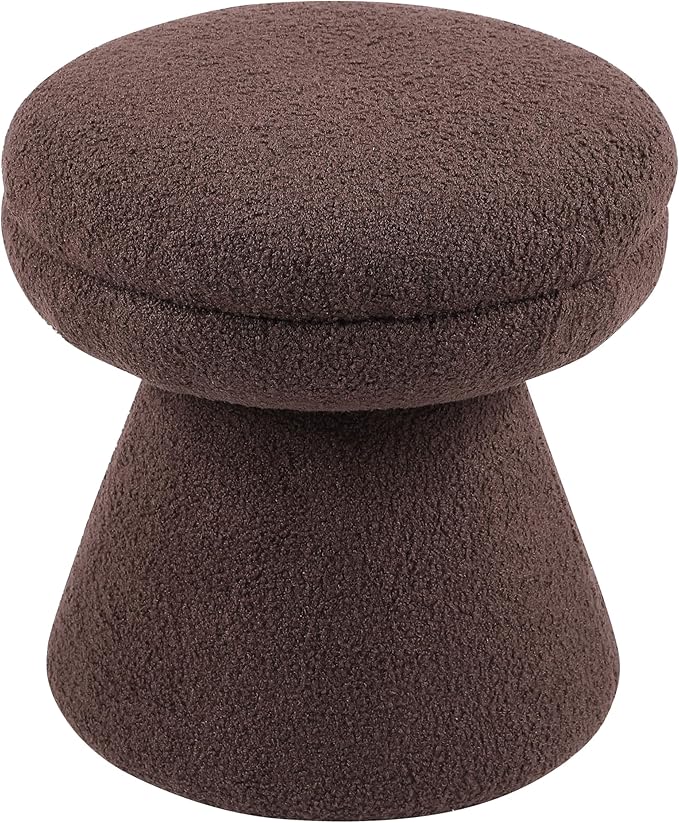 Furniture of America Rami Modern 18-inch Mushroom-Shape Upholstered Ottoman - Image 3