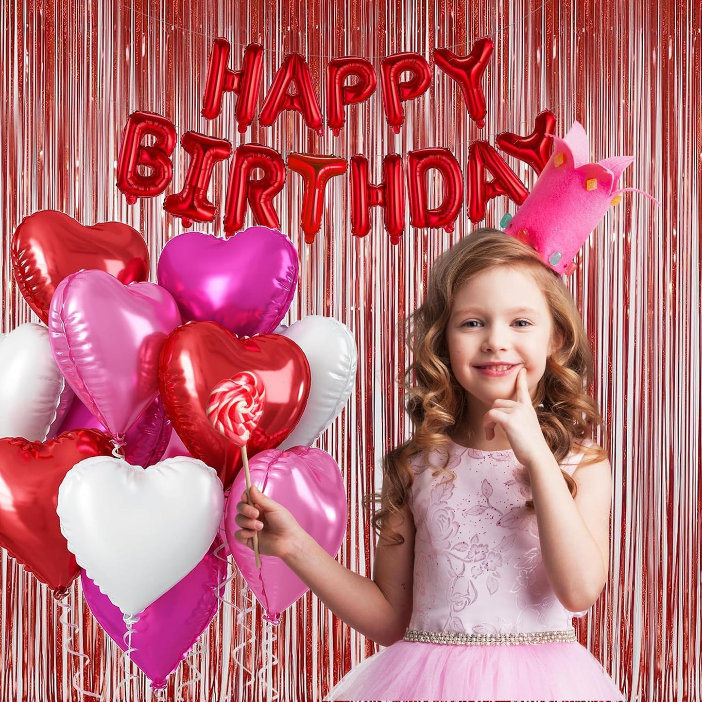 Foil Fringe Curtains Red Streamers Party Decorations - Melsan 3 Pack 3.2 x 8.2 ft red Fringe Backdrop Party Photo Backdrop for Back to School Birthday Party Baby Shower or Graduation Decorations