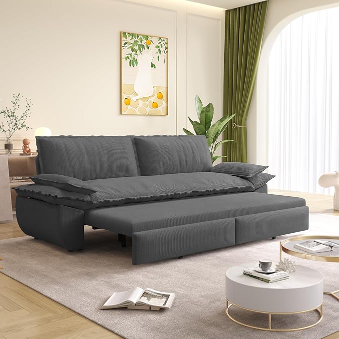 73.2" Sofa Bed Queen, 3-in-1 Pull Out Sofa Bed - Image 10
