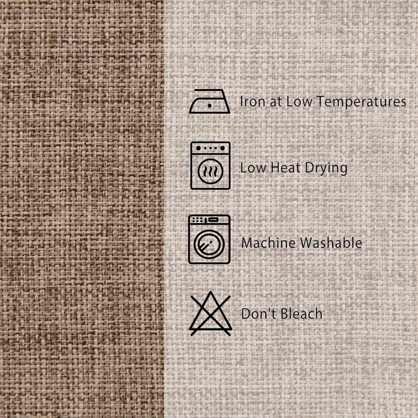 Hiasan 2 Pack Faux Linen Rectangle Tablecloth - Wrinkle and Stain Resistant Washable Table Cloth for Kitchen Dining Room Holiday Table Cover for Party Dinner, Khaki, 60 x 102 Inch