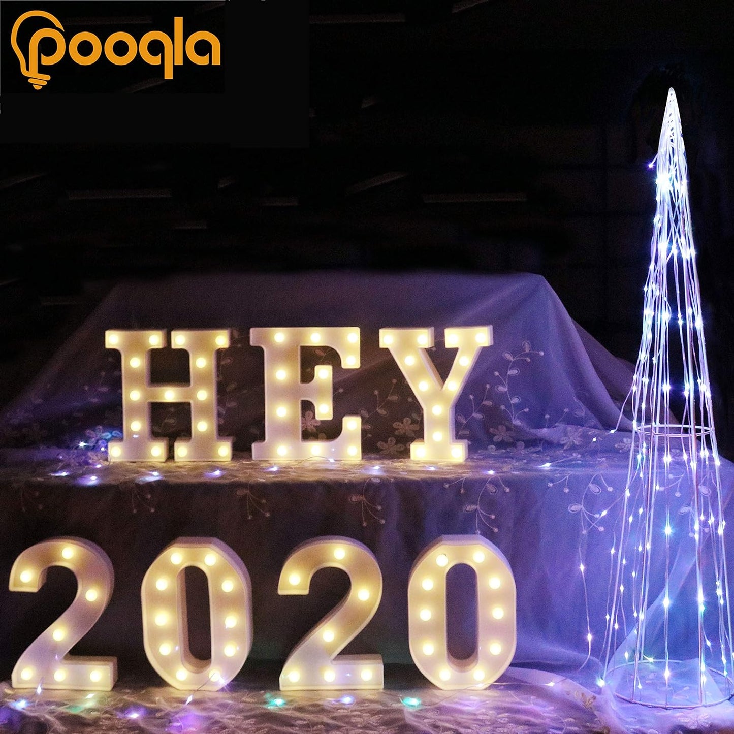Pooqla LED Marquee Letter Lights Sign, Light Up Alphabet Letter for Home Party Wedding Decoration N
