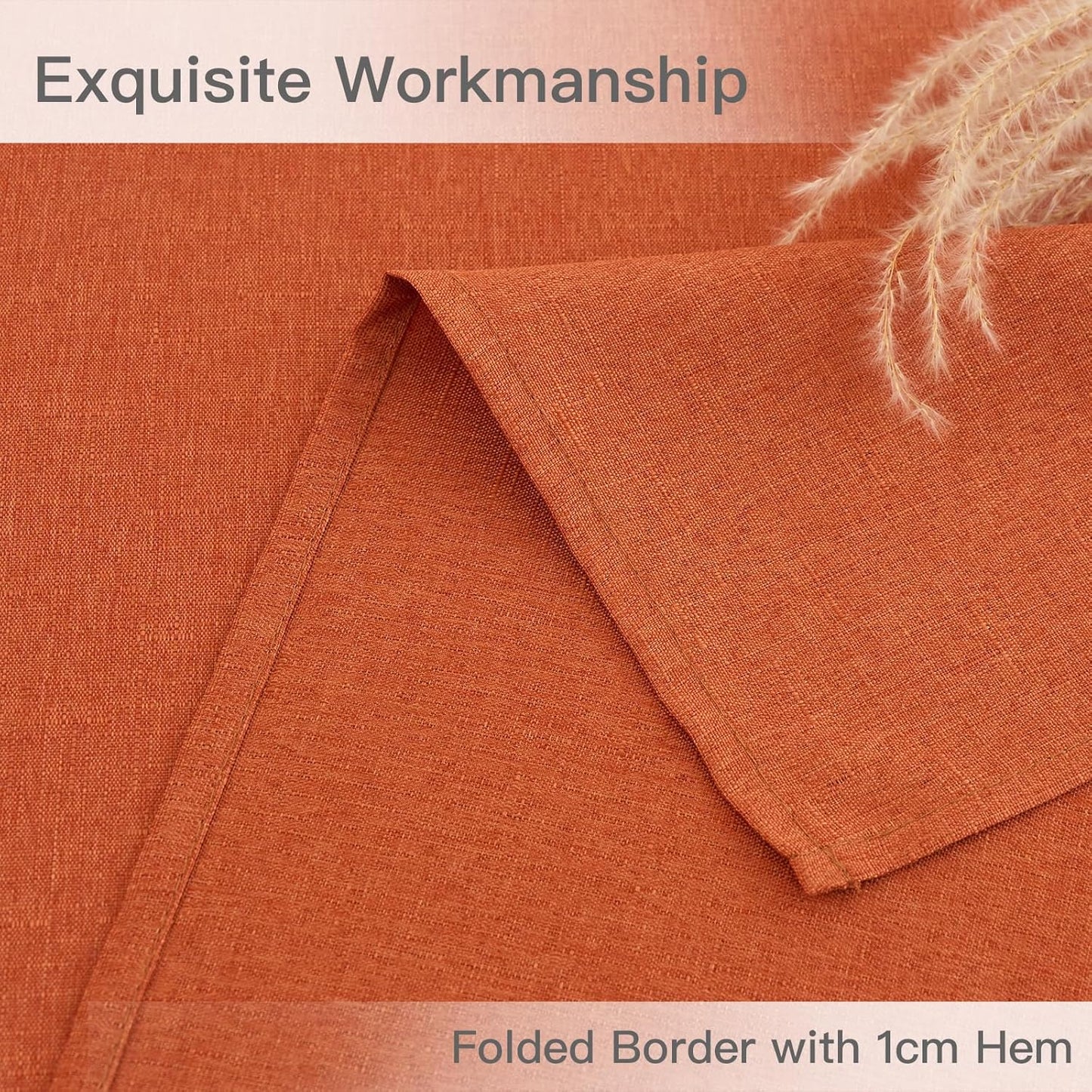 maxmill Fall Tablecloth Linen Texture Stain Resistant Waterproof Wrinkle Free Spillproof Washable Fabric Tablecloths, Dining, Harvest Thanksgiving Dinner Table Cloth, Rectangle 60 x 140 Inch, Rust