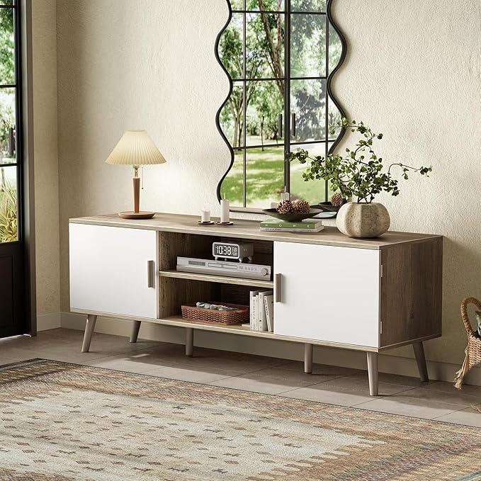 SUPERJARE TV Stand for 55 Inch TV, Entertainment Center - Image 9