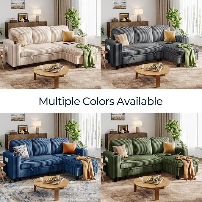 LINSY HOME Sectional Sleeper Sofa Pull Out Couches - Image 8