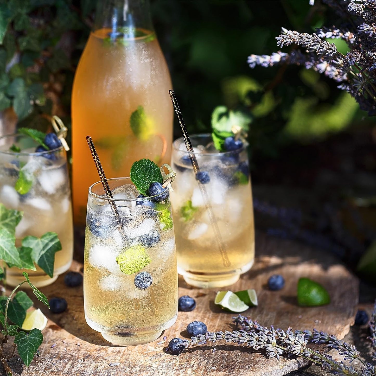 Coffee and Cocktail Stirrers, Reusable Plastic Drink Stirrer Sticks, 100 Ball Head Swizzle Sticks, Use as a Cocktail Garnish or Cake Pop Stick, and Restaurant Supplies, 6 inch (Glitter Gold)