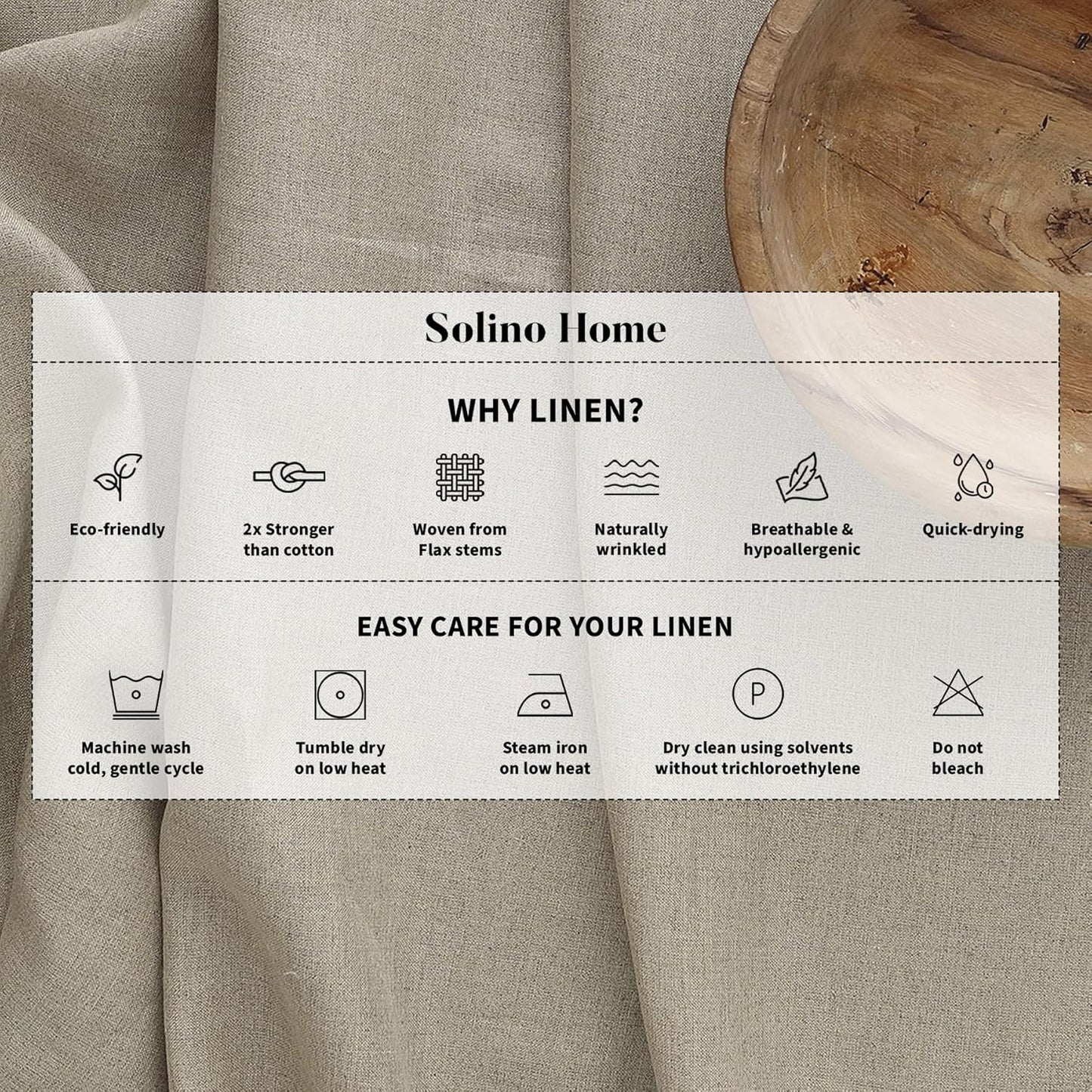 Solino Home Linen Tablecloth for Rectangle Tables 60 x 90 Inch - Classic Hemstitch 100% Pure Linen Light Green Table Cloth - Machine Washable Cloth Tablecloth